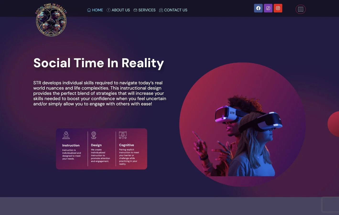 Social Time in Reality website homepage
